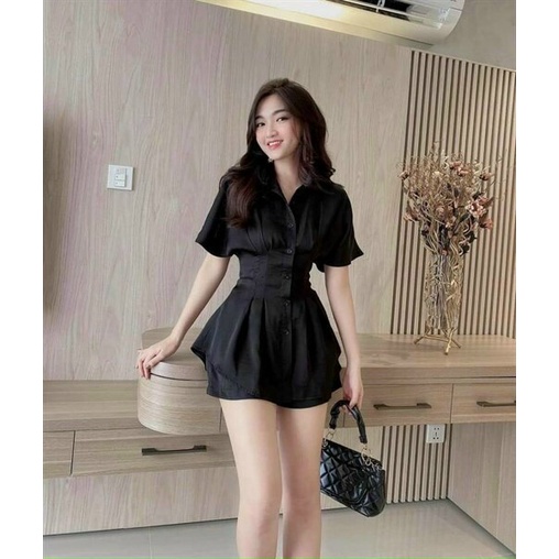 Set đồ nữ cá tính đi chơi, đồ bộ nữ dễ thương với quần short ngắn kèm áo kiểu nữ ôm eo tôn dáng, chất vải tuyết nhung