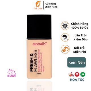 Kem nền mỏng mịn lâu trôi kiềm dầu chống nước - Australis Fresh & Flawless Full Coverage Foundation
