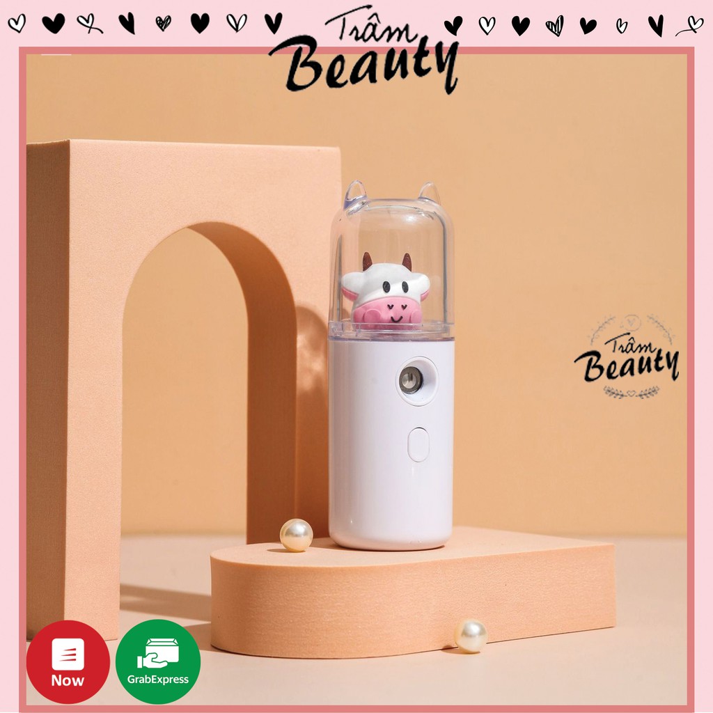 🐑Máy Phun Sương Cầm Tay 🐑Máy Xông Mặt NANO MINI Cầm Tay Làm Mát Cấp Tốc - Phiên Bản Bò Sữa Cute