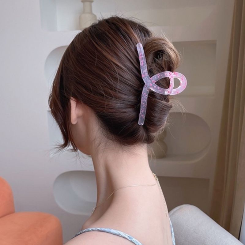 kẹp tóc càng cua dài,kẹp dài loang màu