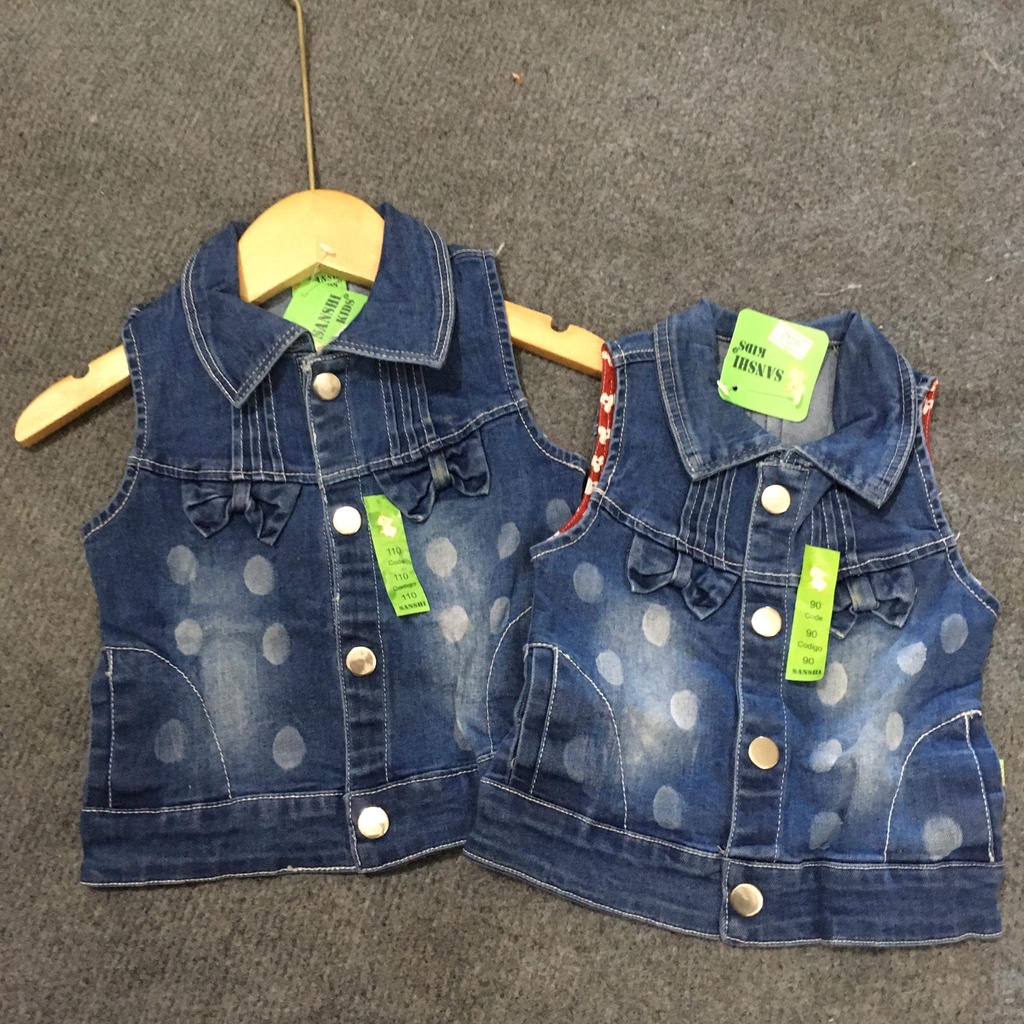 Áo bò gile cá tính sành điệu cho bé gái 7-15kg