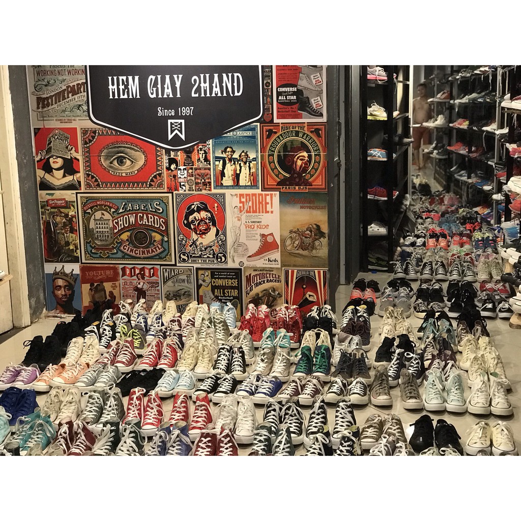 GIÀY SNEAKERS CONVERSE FULL ĐEN CỔ THẤP SIZE 37 FULL BOX