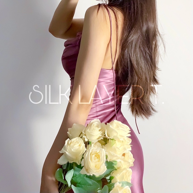 ĐẦM LỤA TẦNG DÁNG NGẮN by SILK LAYER T.