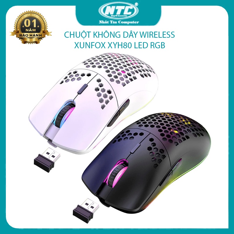 Chuột không dây Wireless chuyên game Xunfox XYH80 pin sạc - thiết kế các lỗ tản nhiệt hiện đại (2 MÀU TUỲ CHỌN)