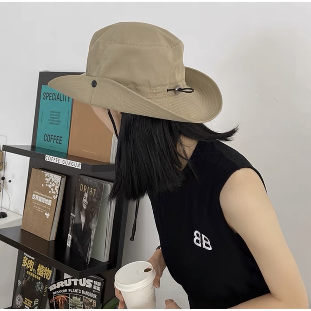 Nón mũ tai bèo cao bồi phối dây rút thời trang unisex nam nữ