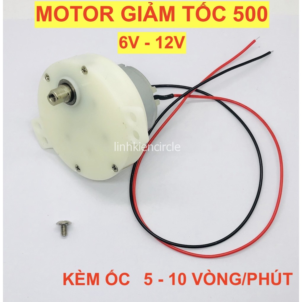 Motor mô tơ giảm tốc mini 500 6V - 12V tốc độ chậm 5 - 10 vòng/phút chạy êm tiết kiệm pin có thể chạy trong thời gian dà