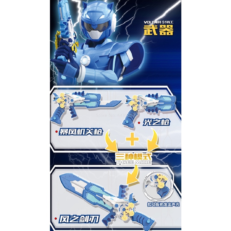 Đồ chơi kiếm biến hình lực lượng nhỏ với âm thanh và ánh sáng hình hành động miniforce x toy