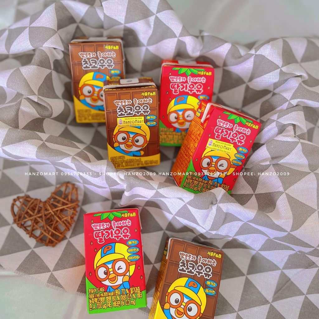 Sữa nước pororo Hàn quốc 2 vị 140ml