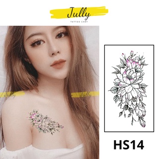 Hình xăm dán hoa sen họa tiết độc lạ JULLY Tattoo chất, xăm tạm thời 15 ngày chống nước an toàn bền đẹp