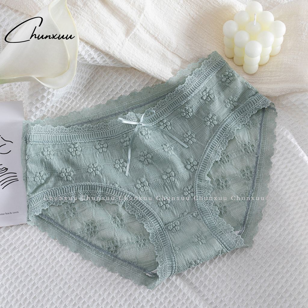 Quần lót nữ ren phối hoa nữ tính CHUNXUU, chất liệu cao cấp mềm mại co dãn thoáng khí QC88