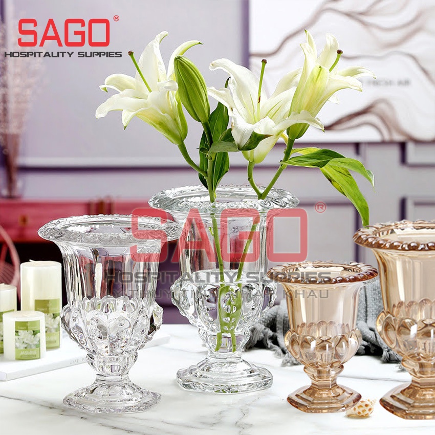 Bình Hoa Thủy Tinh Phật Thủ Dùng Trang Trí | Tùy Chọn Màu và Kích Thước