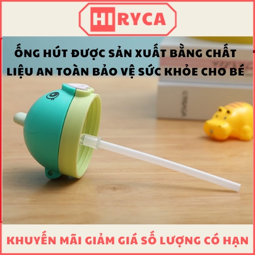 Bình uống nước cho bé, bình nước trẻ em đi học có ống hút cute dễ thương HI.RYCA BNTE01