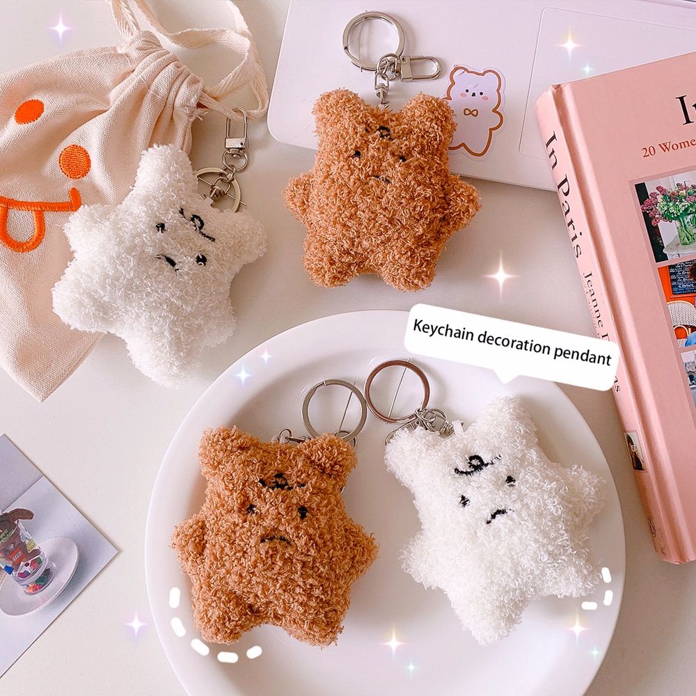 Móc khóa mặt gấu hoạt hình mềm mại nhiều màu sắc tùy chọn đáng yêu