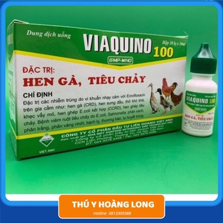10 lọ viaquino 100 - hen gà, tiêu chảy dùng tốt cho gà, vịt, ngan, chim cút