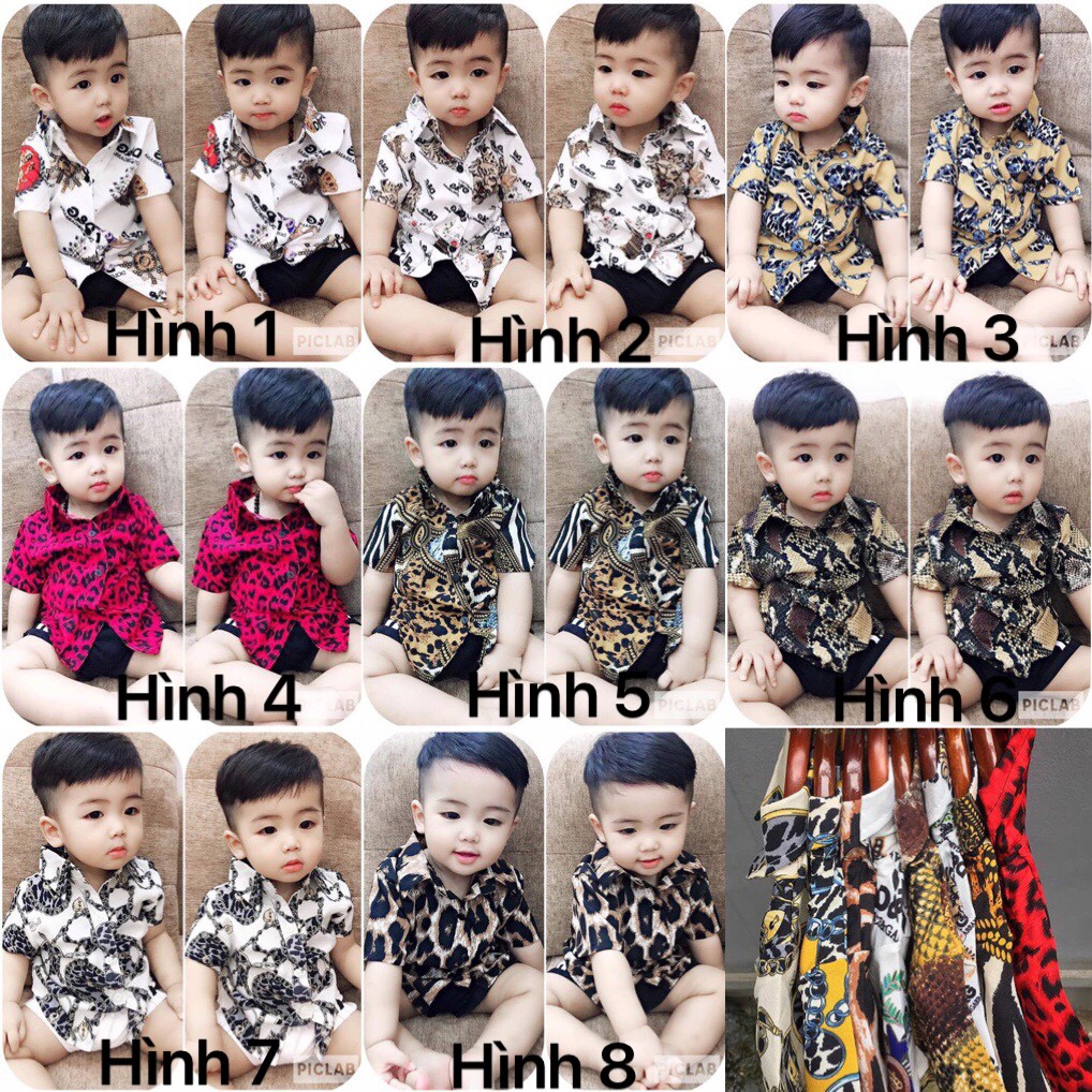 ÁO SƠ MI LỤA 3D BÉ TRAI NHIỀU MẪU SIZE 8-22KG