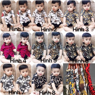 ÁO SƠ MI LỤA 3D BÉ TRAI NHIỀU MẪU SIZE 8-22KG
