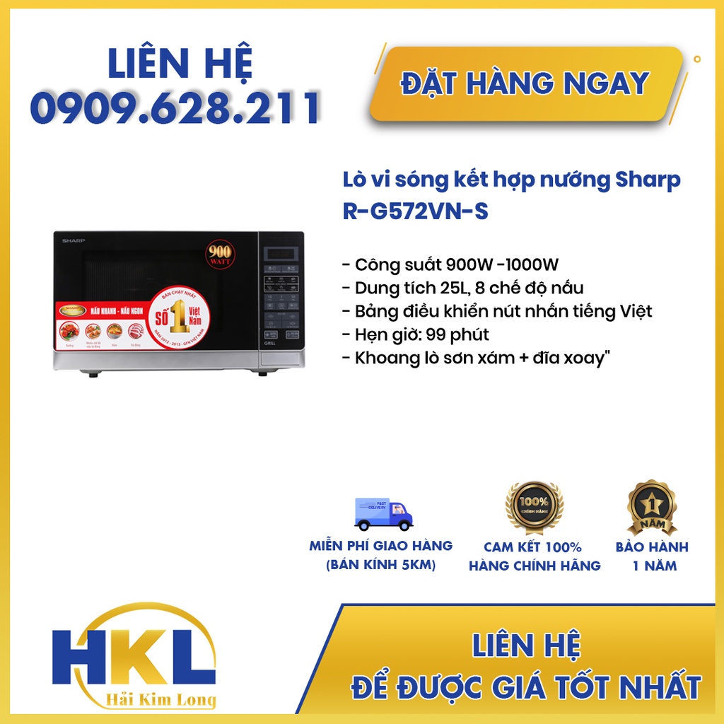 Lò vi sóng kết hợp nướng Sharp R-G572VN-S
