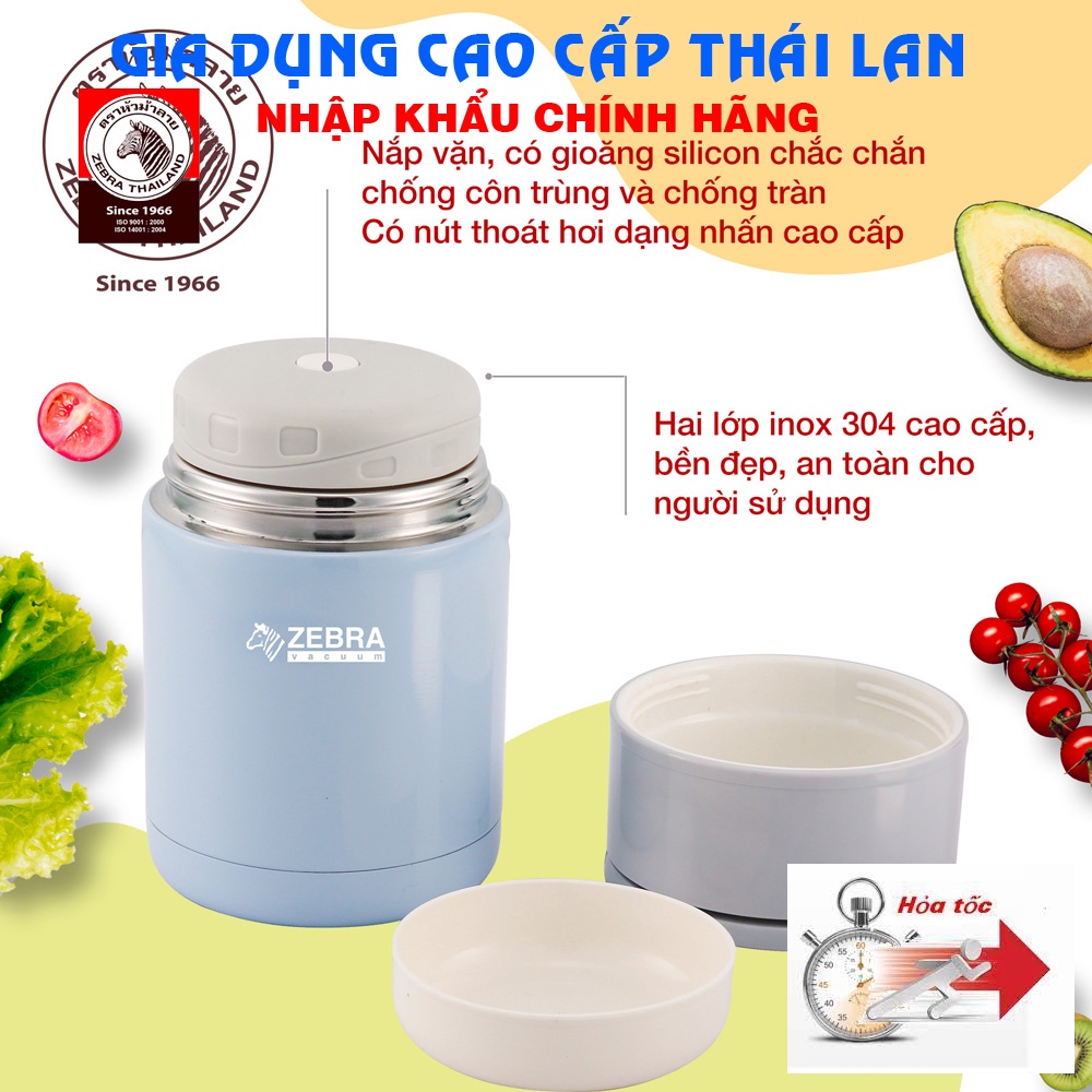 Camen giữ nhiệt inox 304 Zebra Happy Meal 0.8L - 152408