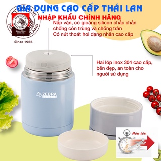 Camen giữ nhiệt inox 304 zebra happy meal 0.8l - 152408