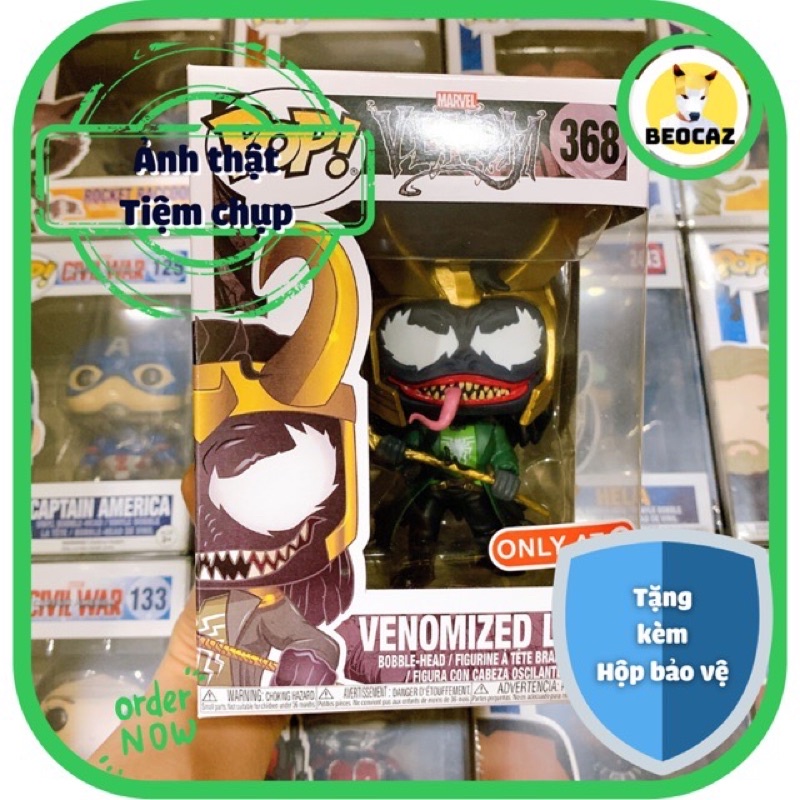[Full Box Tặng Hộp Bảo Vệ] Mô hình Funko Pop nội địa Trung Anime Loki phiên bản Venom Venomized Loki No.368