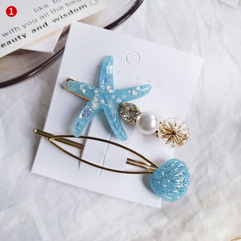 Kẹp tóc đính đá và ngọc trai giả thanh lịch dành cho nữ