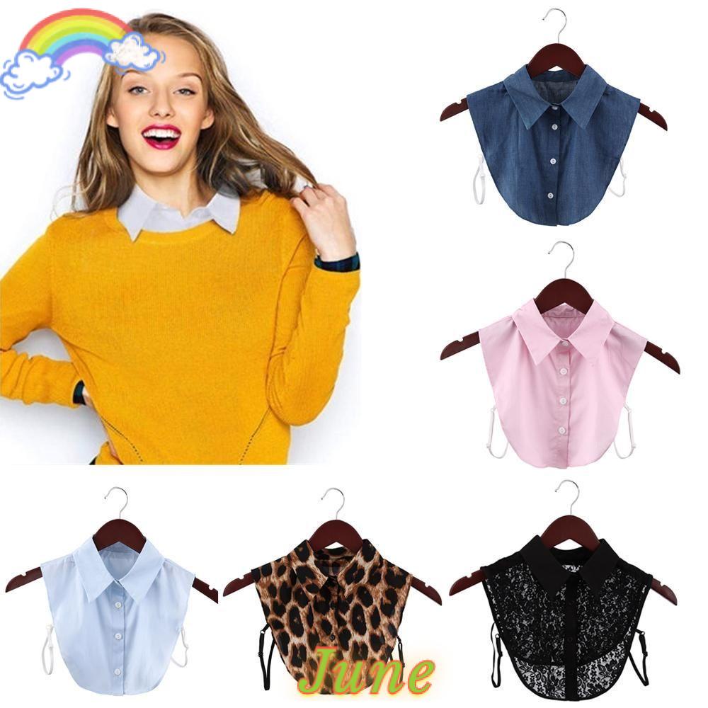 Cổ áo sơ mi giả có dây thắt tháo rời được bằng cotton phong cách vintage thời trang dành cho cả nam và nữ