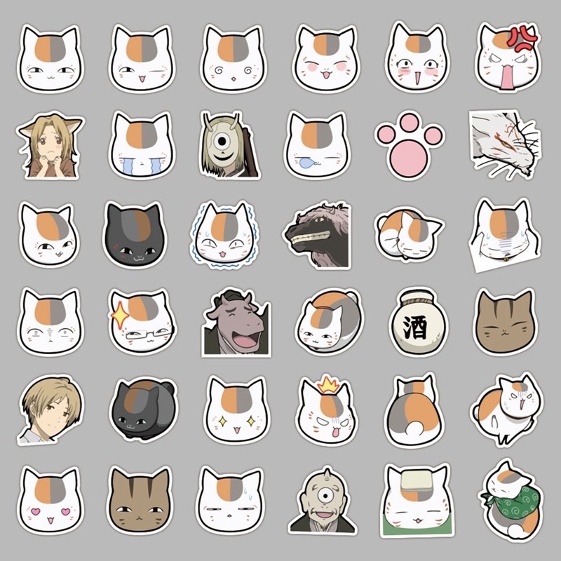 Sticker natsume 31-62 cái ép lụa chống xước chống nước / hình dán anime natsume