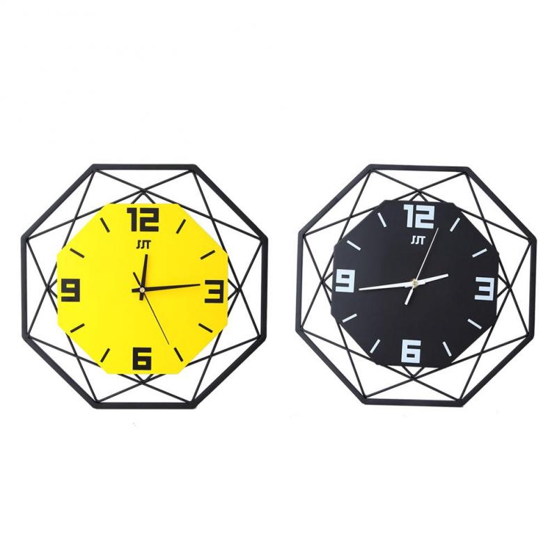 Magicstore Big iron wall clock quartz fashion simple modern creative nordic living room bedroom decor (without battery)