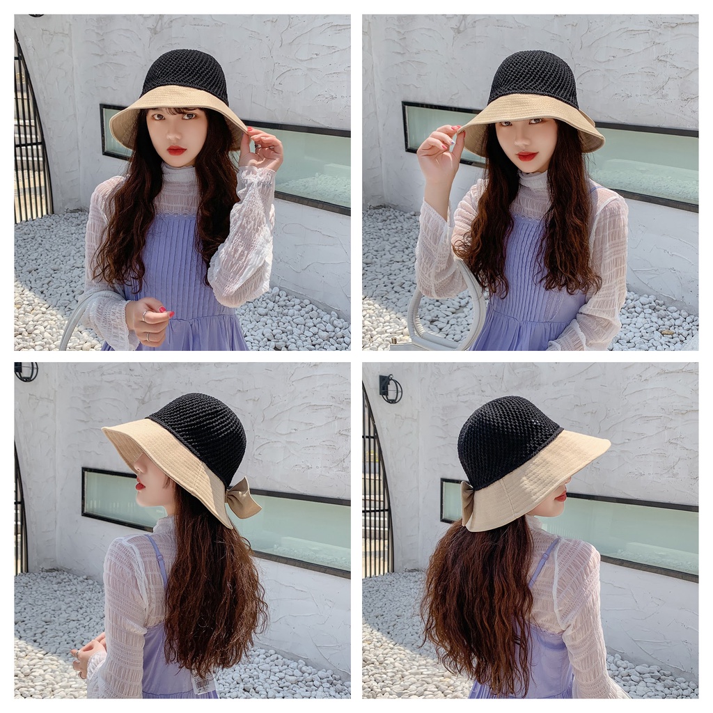 Mũ Nón đan lưới🍁FREESHIP🍁Mũ chống nắng rộng vành du lịch, đi biển phong cách Hàn Quốc