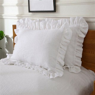 Vỏ Gối Trắng 100% Cotton Phối Bèo