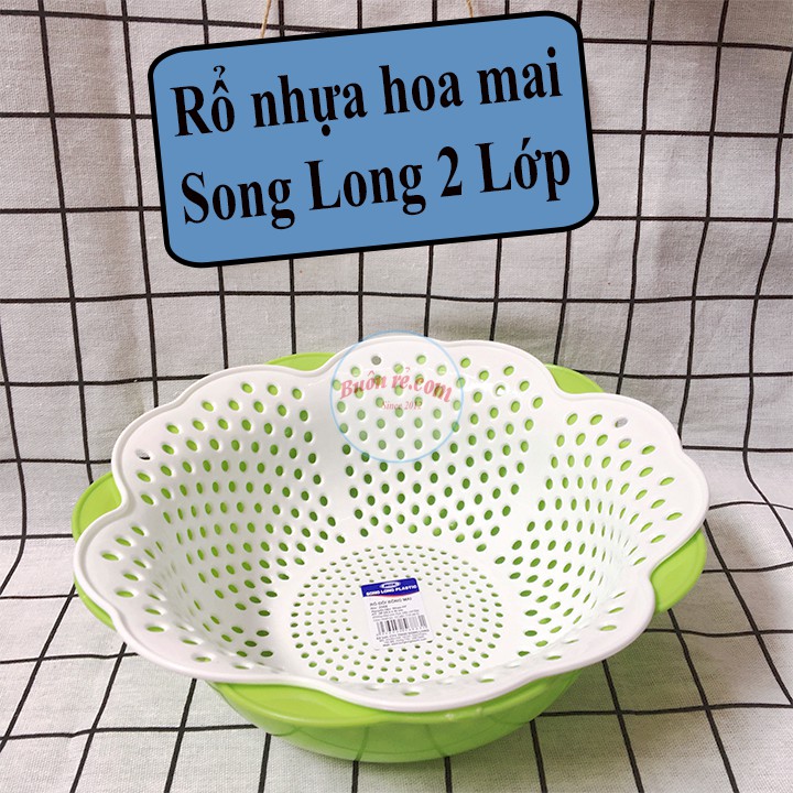 Rổ đôi hoa mai Song Long br00392