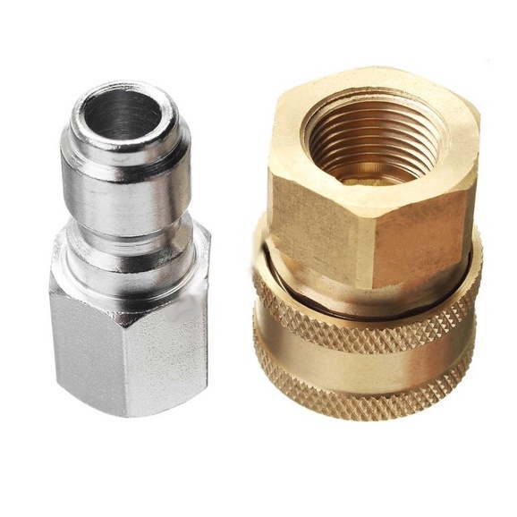 Khớp nối nhanh đực - cái 17mm Taiwan nối dây máy rửa xe cao áp 1 chiếc đầu đực Nhật Bản Mart