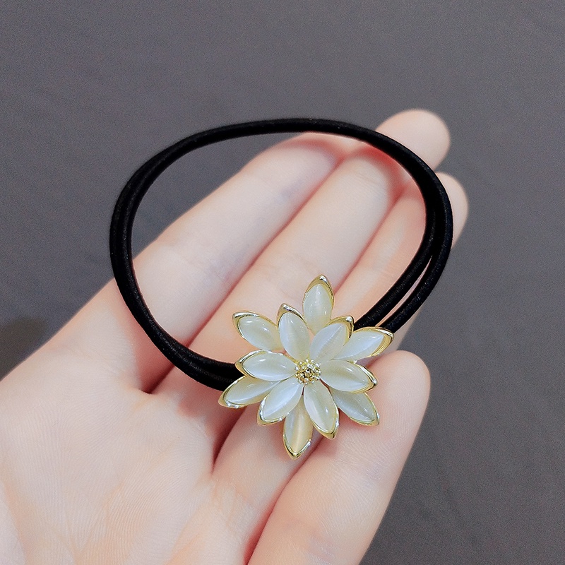 Dây Cột Tóc Cao Su Đính Đá Opal Thanh Lịch Thời Trang Hàn Quốc Cho Nữ
