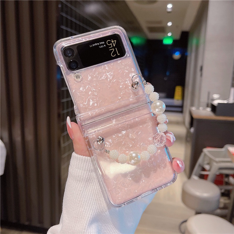 Ốp Điện Thoại Trong Suốt Chống Va Đập Có Ngăn Đựng Thẻ Cho Samsung Galaxy Z Flip 3 Flip4