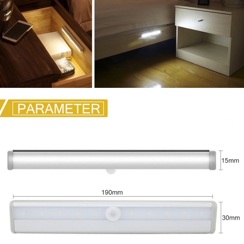 Đèn LED Cảm Biến Chuyển Động PIR Không Dây Gắn Dưới Tủ/Nhà Bếp/Phòng Ngủ
