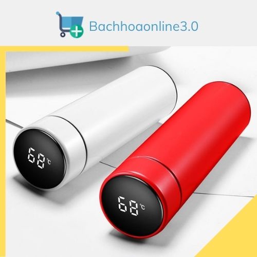Bình giữ nhiệt có đèn Led hiển thị nhiệt độ 500ml, bình giữ nhiệt lõi inox 304 cao cấp thông minh.