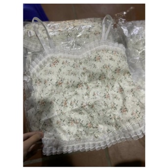 MẪU MỚI*Áo bra ren hoa nhí đính khuy,Áo hai dây mẫu mới BAO ĐẸP LUÔN !(ảnh thật B08