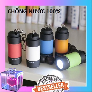 ĐÈN PIN LED MINI SẠC USB KIÊM MÓC KHÓA CHỐNG NƯỚC100% - đèn pin siêu sáng - đèn pin mini