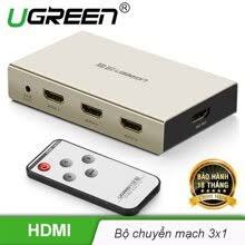 Bộ gộp HDMI 3 vào 1 màn hình Ugreen 40278 hỗ trợ 2K*4K Chính hảng(Auto cổng,màu vàng)