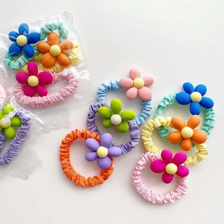 Set 3 dây buộc tóc đính hoa nhựa dễ thương cho bé gái
