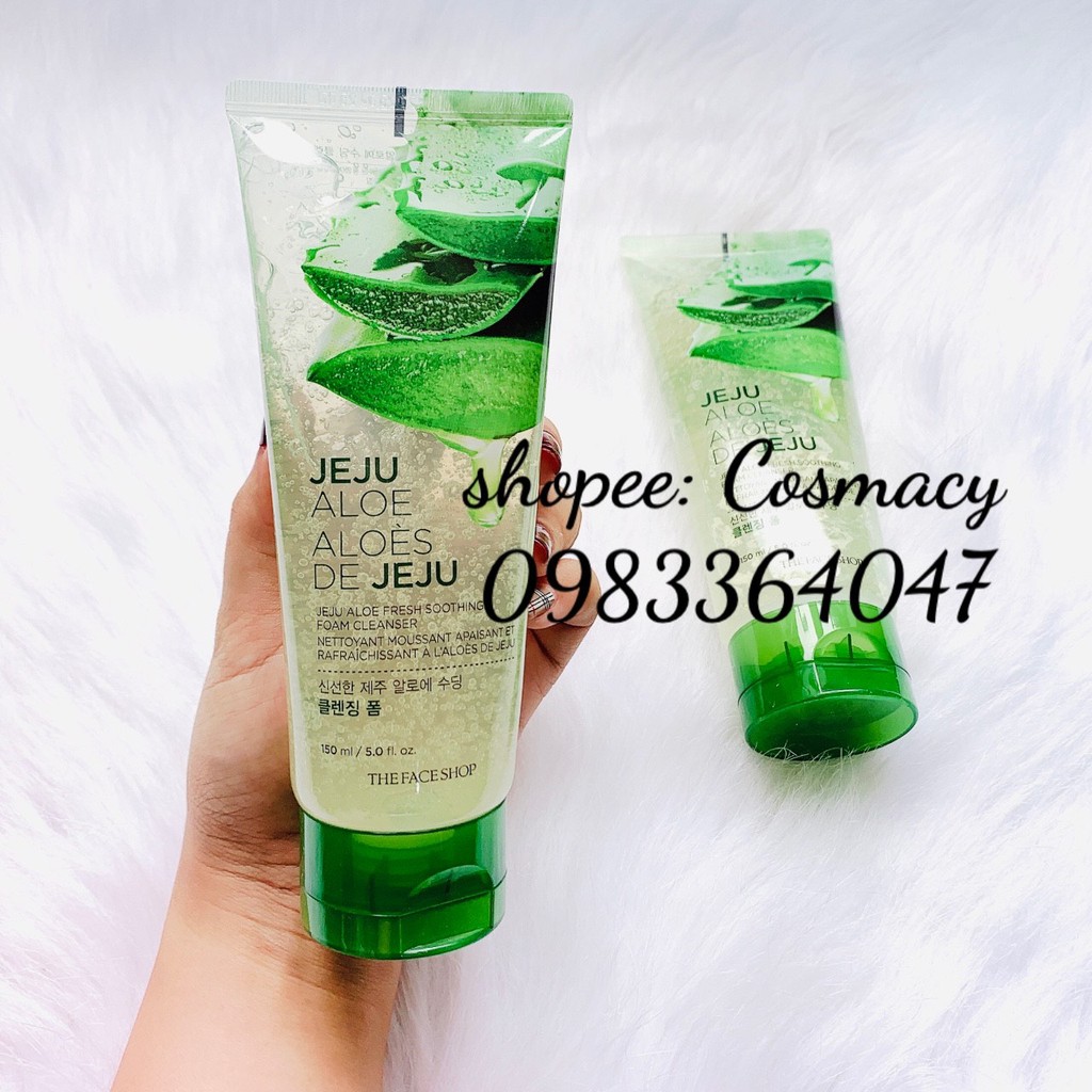 Sữa Rửa Mặt Jeju Aloe Dạng gel 150ml Chiết xuất Nha đam