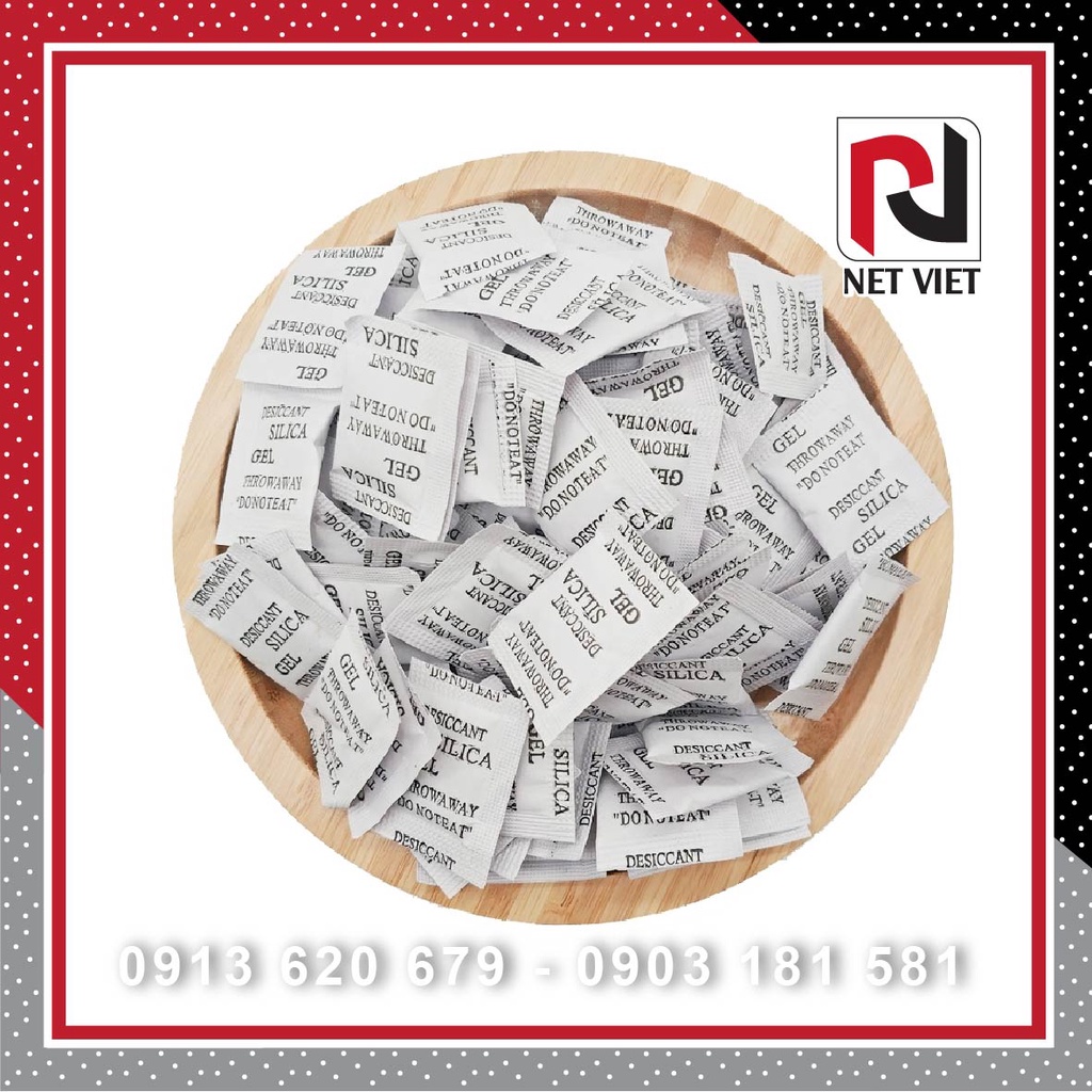 Gói hút ẩm (bán lẻ theo gói) - Loại 2g Silica Gel - Hạt chuyên hút ẩm quần áo, giày dép, máy ảnh,....