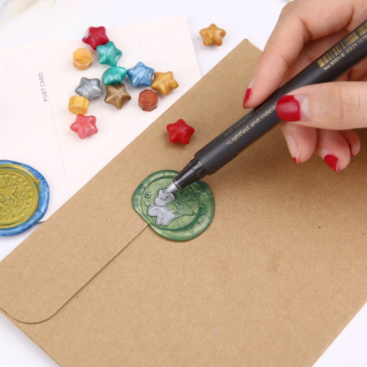 Bút nhũ marker metallic viết Caligraphy Trang Trí Sổ Bullet Journals. Mực ánh kim nét 2mm 9 màu STA8151