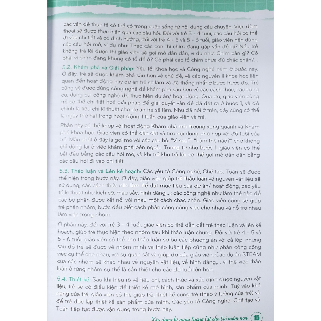 Sách - Hướng dẫn hoạt đông Steam cho trẻ mẫu giáo nhỡ (4-5 tuổi)