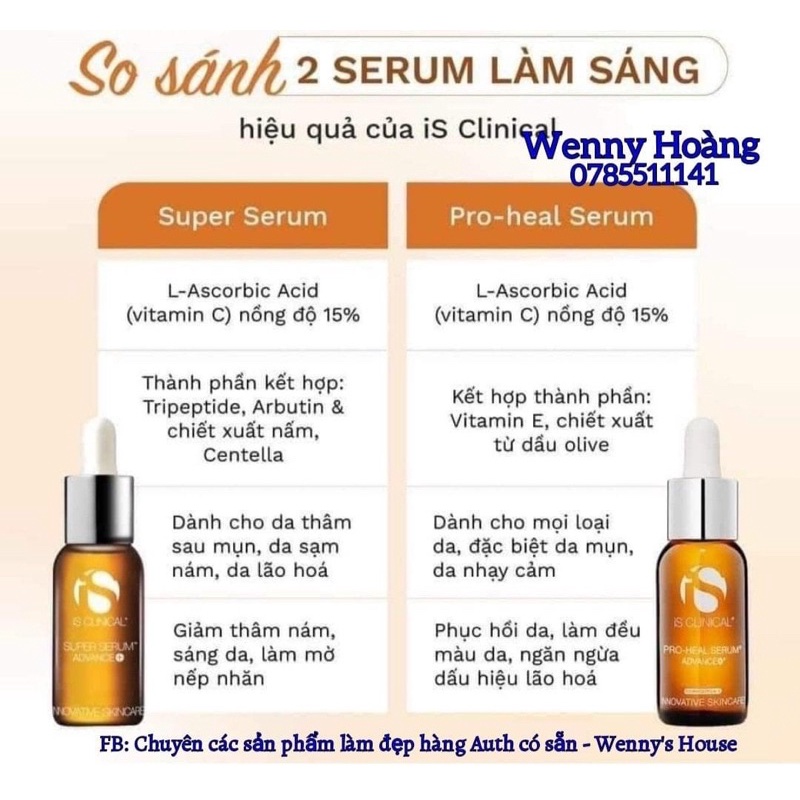 Serum dưỡng trắng, mờ thâm và chống lão hóa mạnh iS Clinical Serum viatmin C 30ML/60ML
