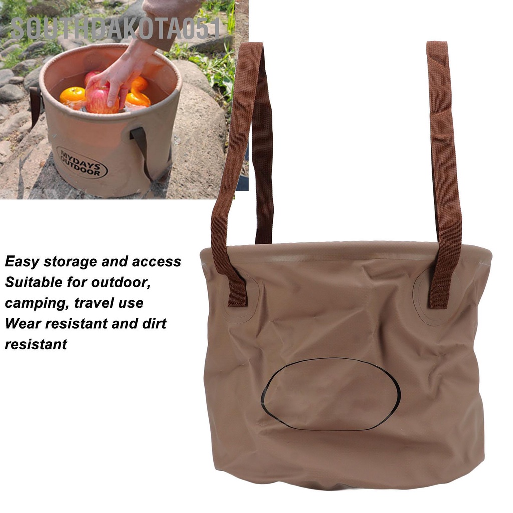 Southdakota051 Xô có thể thu gọn Mang chịu được tiết kiệm không gian gấp di động để đi cắm trại ngoài trời