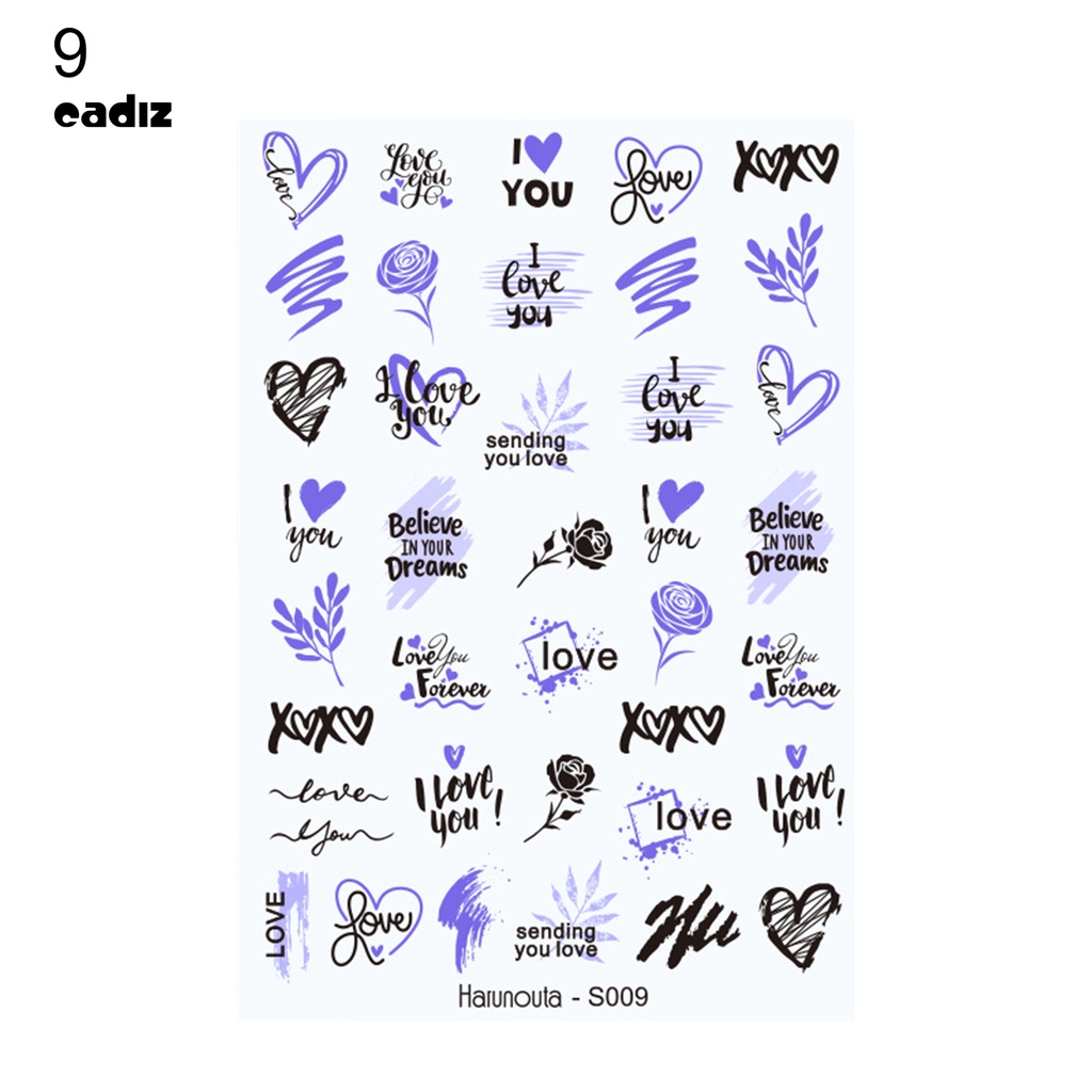 [Hàng mới về] Miếng dán móng tay siêu mỏng họa tiết hoa lá sáng tạo DIy cho nữ