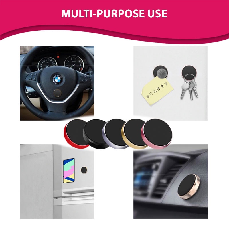 Giá Đỡ Điện Thoại Mini Bằng Kim Loại Hít Nam Châm Ổn Định Cho Xe Hơi