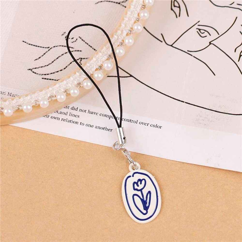 Ốp Điện Thoại Họa Tiết Tranh Sơn Dầu Có Dây Đeo Cổ Tay Chống Thất Lạc Cho Nữ