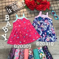 Đầm thun hai dây cho bé - Đầm váy bé gái